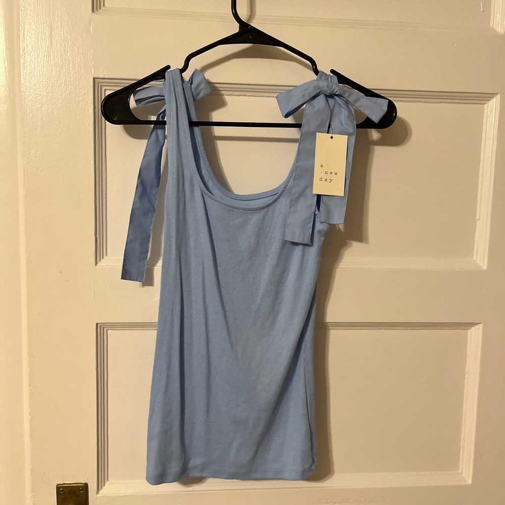 Blue bow tie tank top
